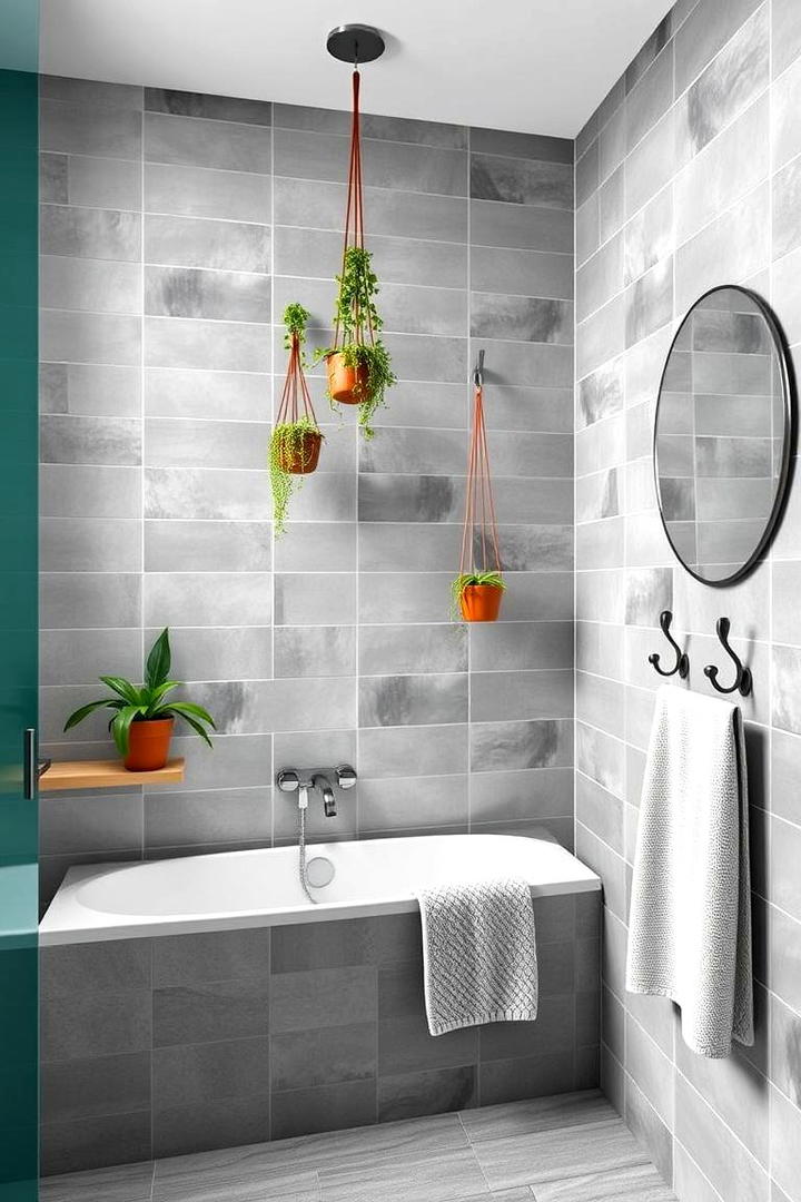 Vibrant Accents with Neutral Base - 21 Grey Tile Bathroom Ideas