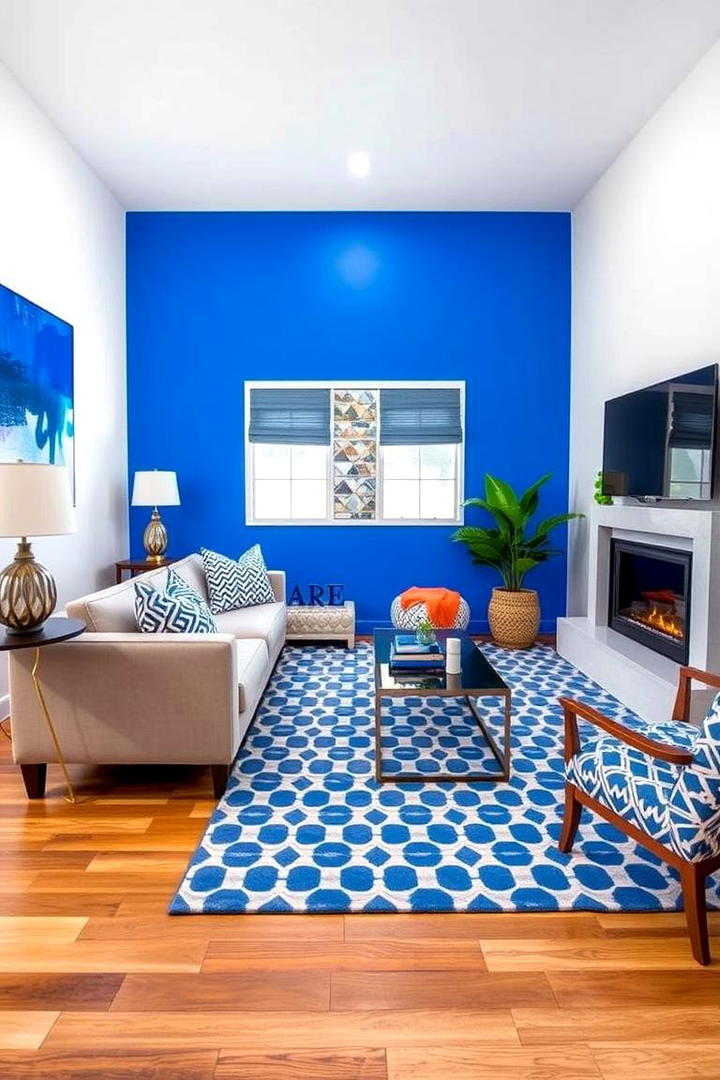 Vibrant Blue Accents - 21 Blue Living Room Ideas