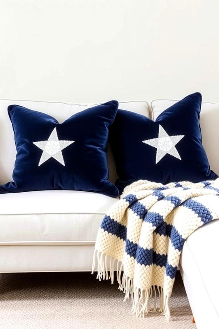 Vibrant Blue and White Pillows - 30 Blue and White Decor Ideas