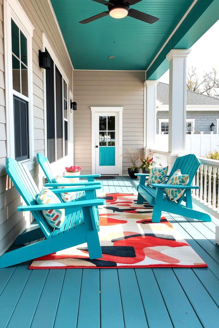 Vibrant Color Accents - 21 Small Porch Ideas