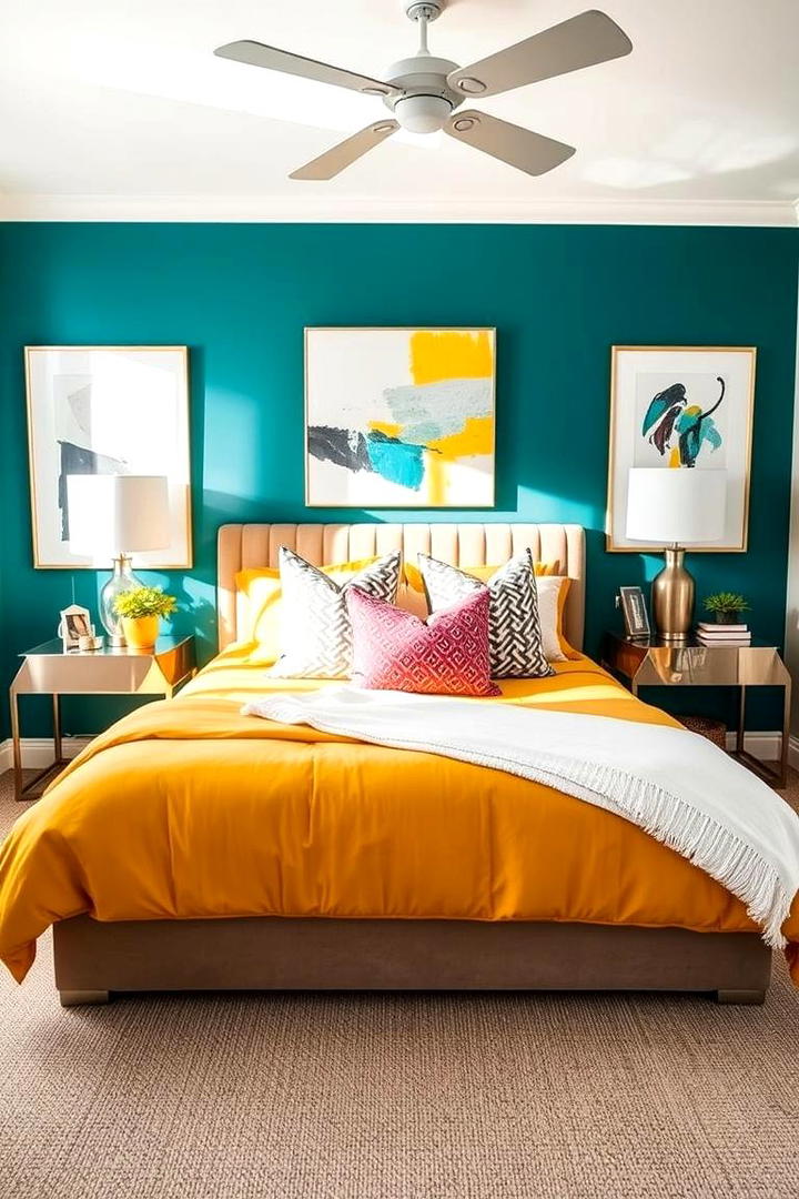 Vibrant Color Accents - 21 Bedroom Interior Design Ideas