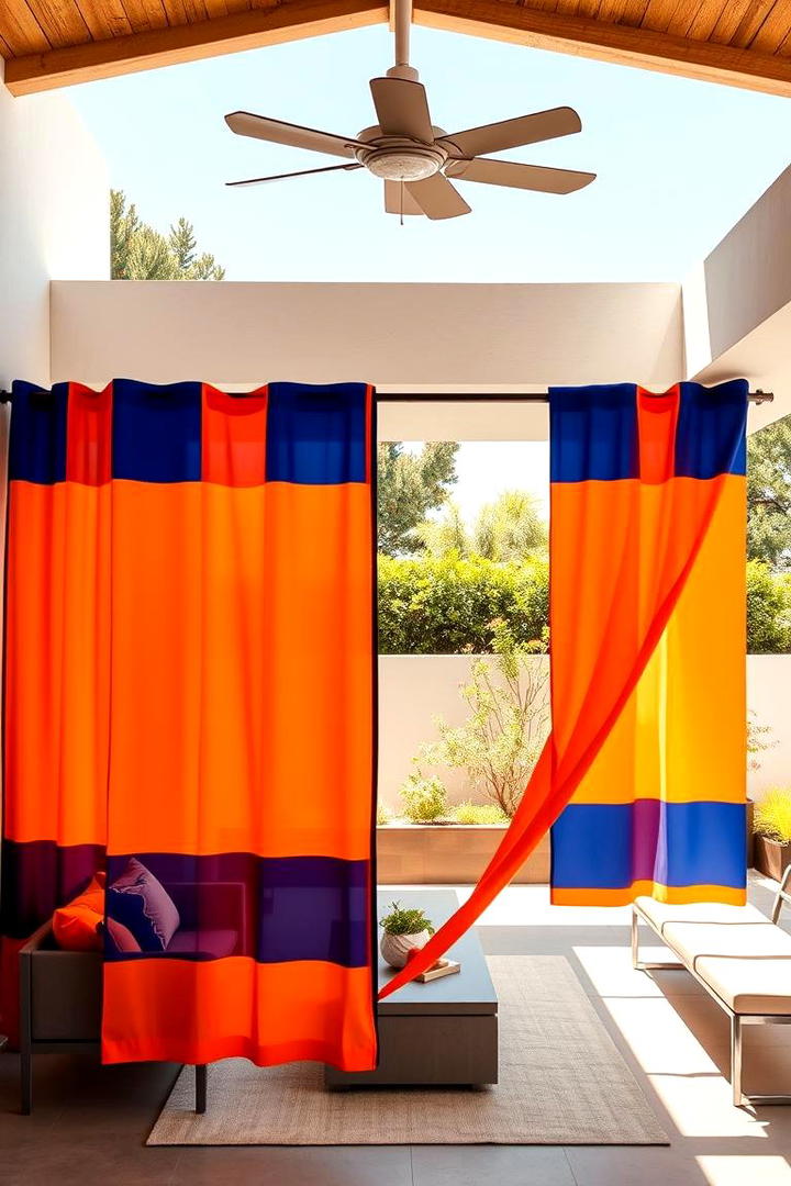 Vibrant Color Blocking - 30 Patio Curtain Ideas