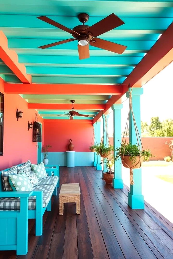 Vibrant Colorful Pergola Design - 21 Patio With a Pergola Ideas