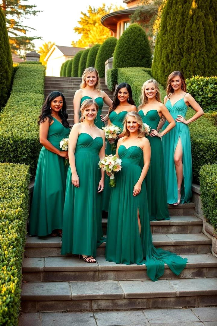 Vibrant Emerald Bridal Party - 30 Emerald Green Wedding Ideas