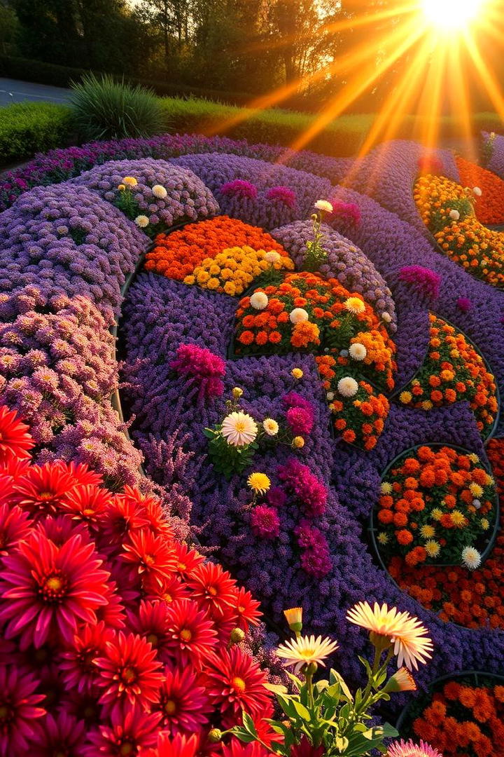 Vibrant Floral Spiral - 30 Spiral Garden Design Ideas