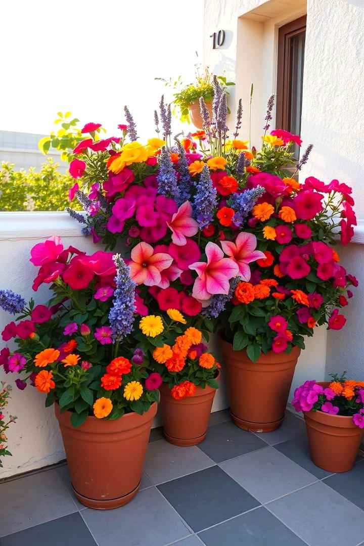 Vibrant Flower Cascade - 30 Tiered Garden Ideas