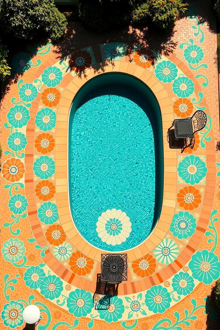 Vibrant Mosaic Designs - 30 Pavers Around Pool Ideas