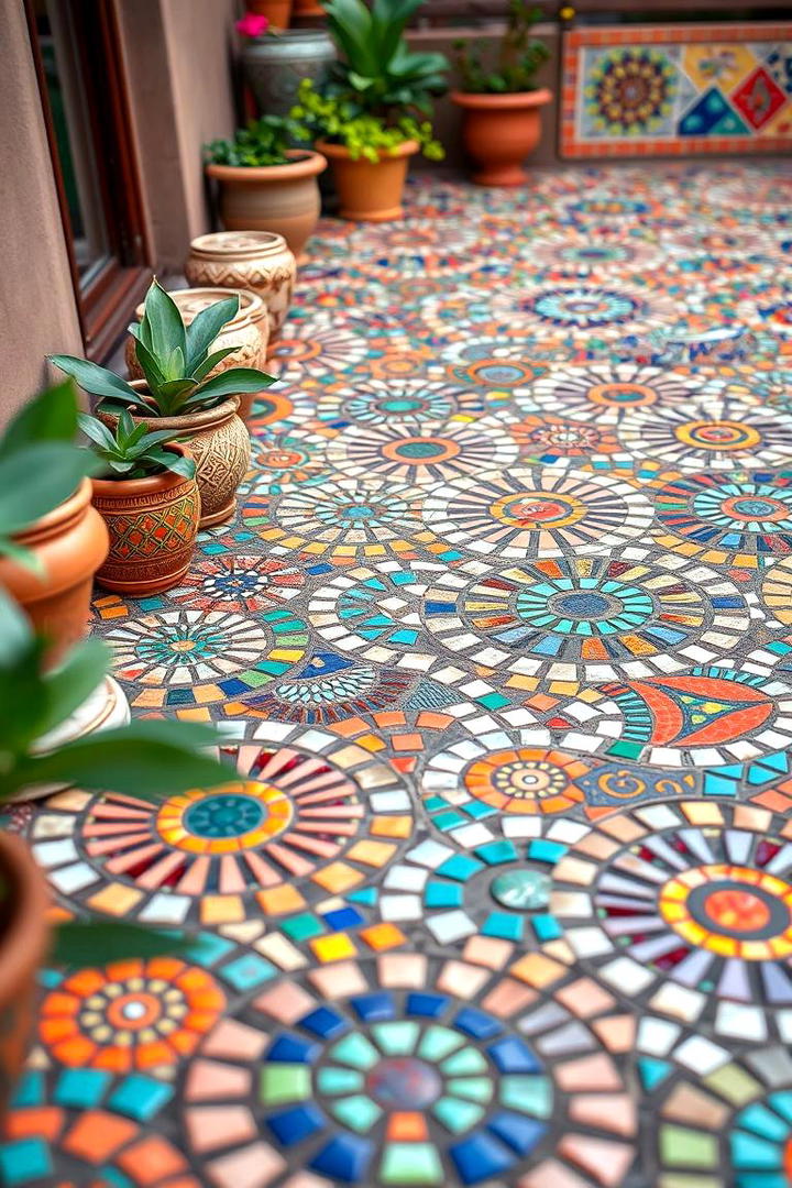 Vibrant Mosaic Patterns - 21 Backyard Patio Ideas