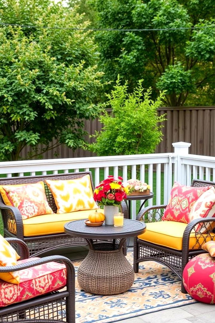 Vibrant Outdoor Cushions - 21 fall outdoor decorating ideas