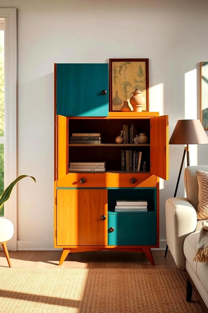 Vibrant Painted Storage Cabinet Revival - 30 Painted Furniture Ideas