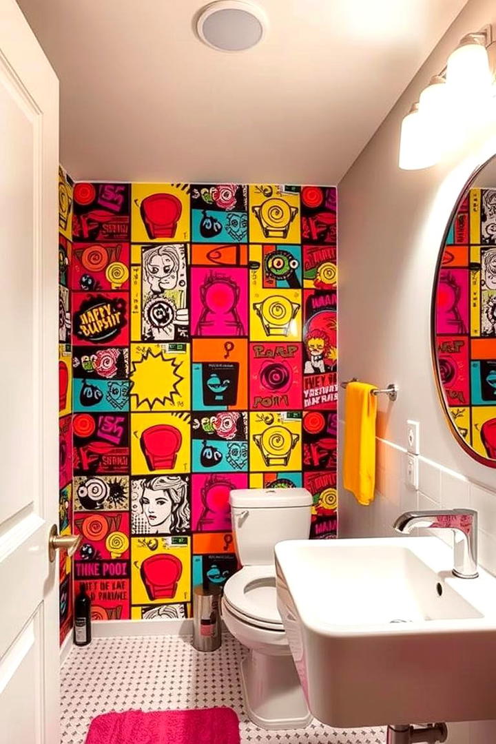 Vibrant Pop Art Statements - 21 Bathroom Wallpaper Ideas