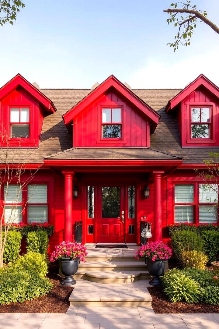 Vibrant Red Revival - 21 Exterior House Colors  Inspiration