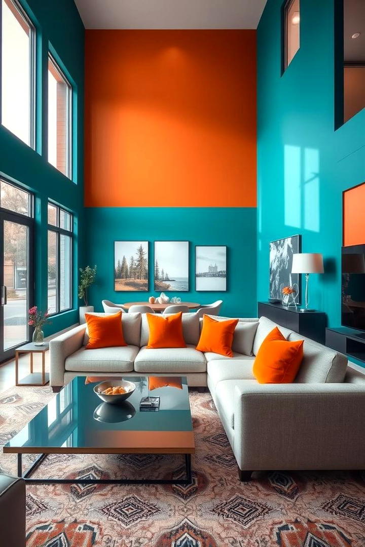 Vibrant Teal Accent Walls - 30 Teal and Orange Color Scheme for Your Rooms