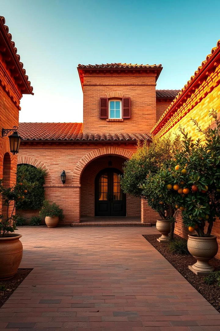 Vibrant Terracotta Texture - 30 Exterior Brick Paint Color Ideas