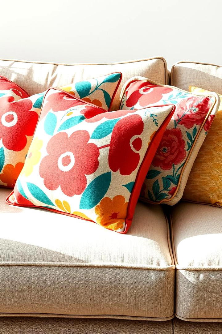 Vibrant Throw Pillows - 21 Spring Decor Ideas