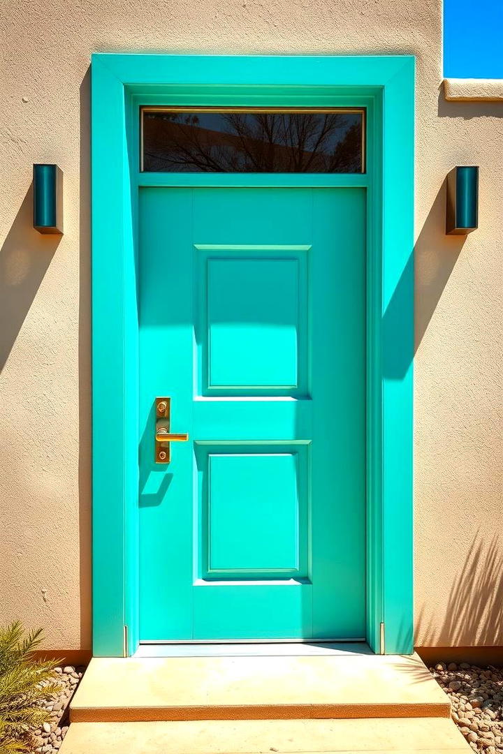 Vibrant Turquoise - 30 Mid Century Front Door Colors