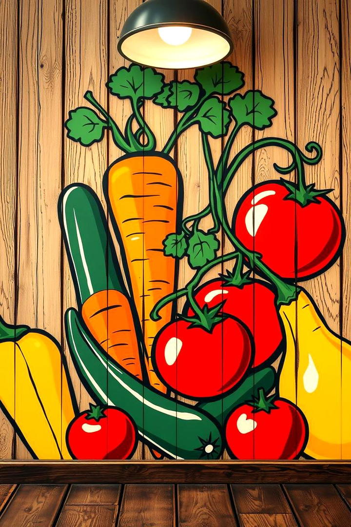 Vibrant Veggie Garden Mural - 21 Garden Mural Ideas