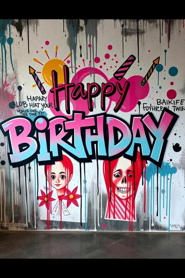 Vibrant Wall Murals - 30 Birthday Decoration Ideas