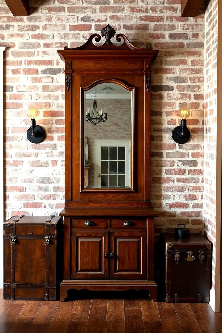 Vintage Accents Display - 21 Foyer Decor Ideas