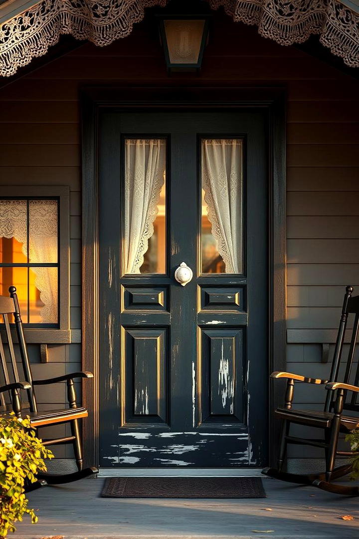 Vintage Black with Retro Charm - 21 Black Front Door Ideas