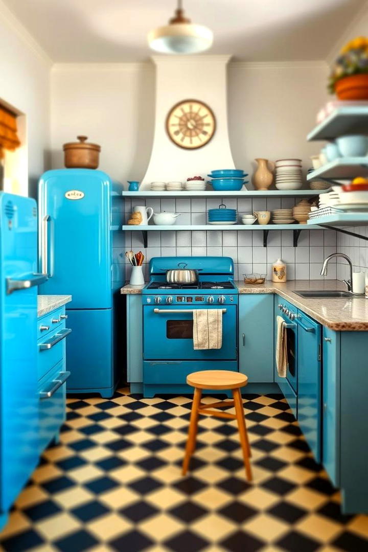 Vintage Blue Kitchen Elements - 21 Blue Kitchen Ideas