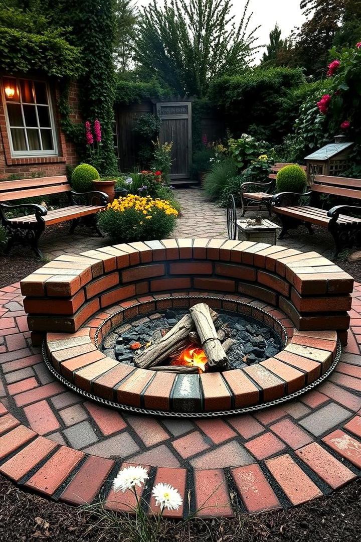 Vintage Brick Oasis - 21 Fire Pit Ideas