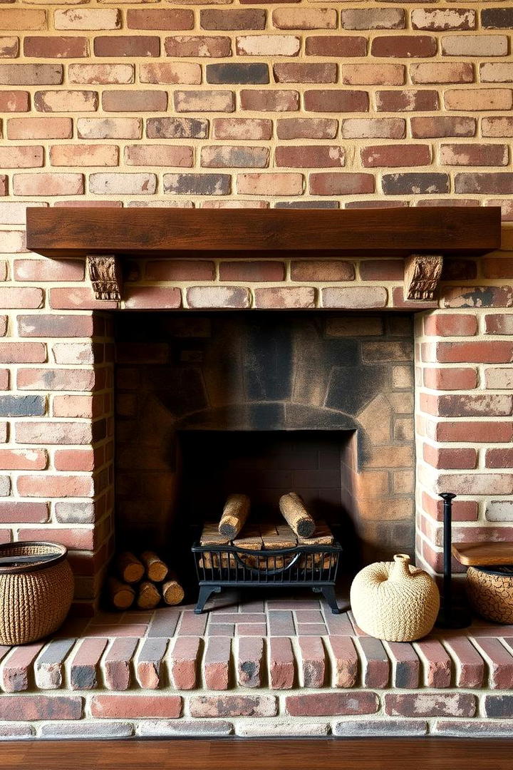 Vintage Brick Surround - 21 Brick Fireplace Ideas