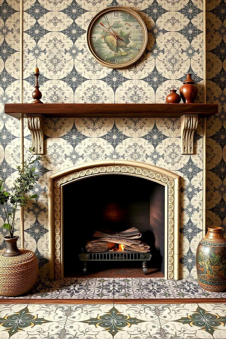 Vintage Ceramic Elegance - 21 Fireplace Tile Ideas