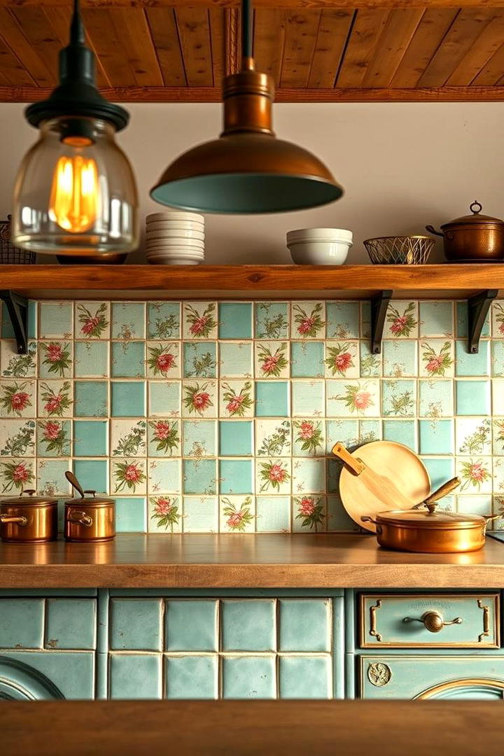 Vintage Ceramic Flair - 21 Kitchen Backsplash Ideas