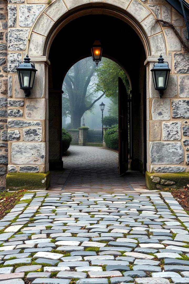 Vintage Cobblestone Path - 30 driveway entrance ideas