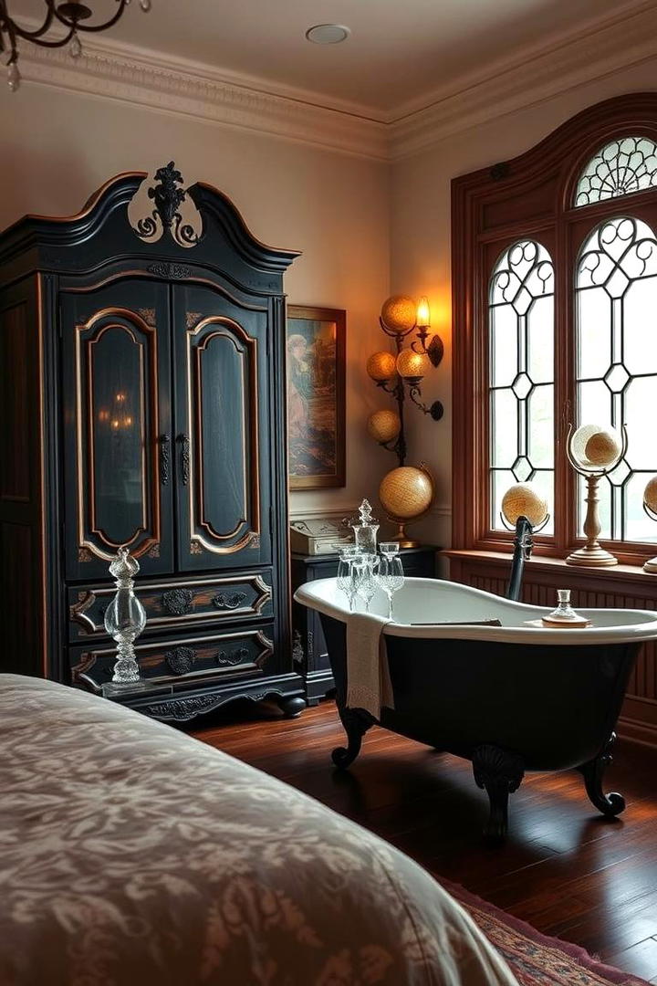 Vintage Dark Charm - 30 Dark Bedroom Ideas