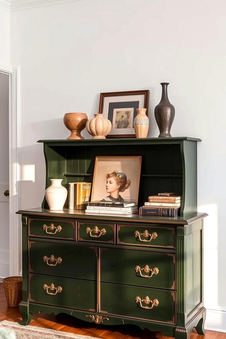 Vintage Dark Green Dresser - 21 Dark Green Bedroom Ideas