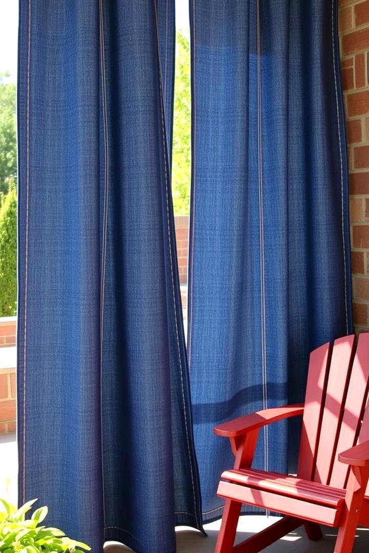 Vintage Denim Curtains - 30 Patio Curtain Ideas