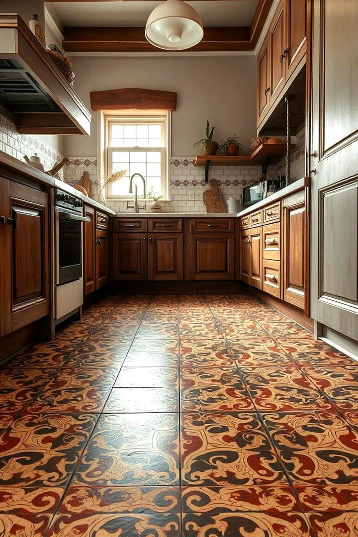 Vintage Encaustic Charm - 21 Kitchen Floor Tile Ideas