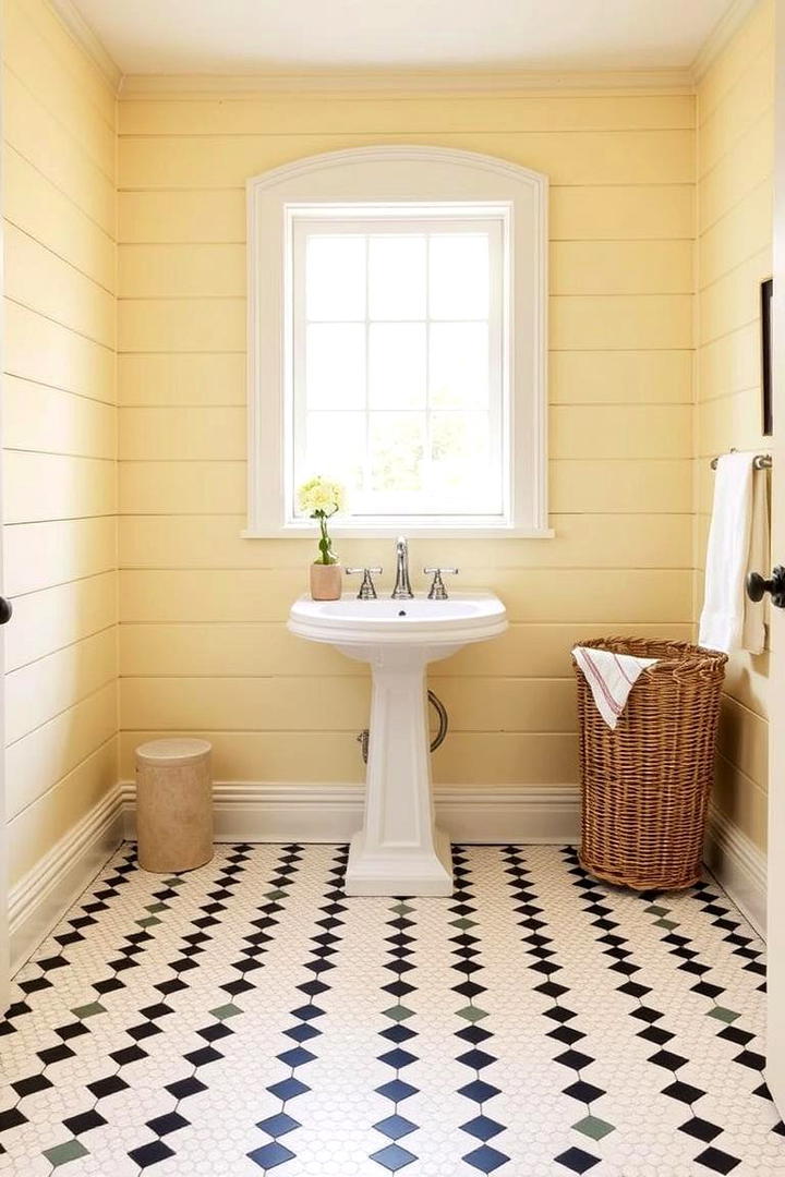 Vintage Flooring Styles - 30 Cottage Bathroom Ideas