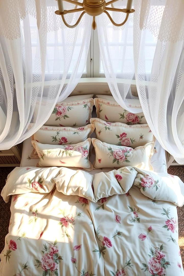 Vintage Floral Bedding Charm - 30 Shabby Chic Bedroom Ideas