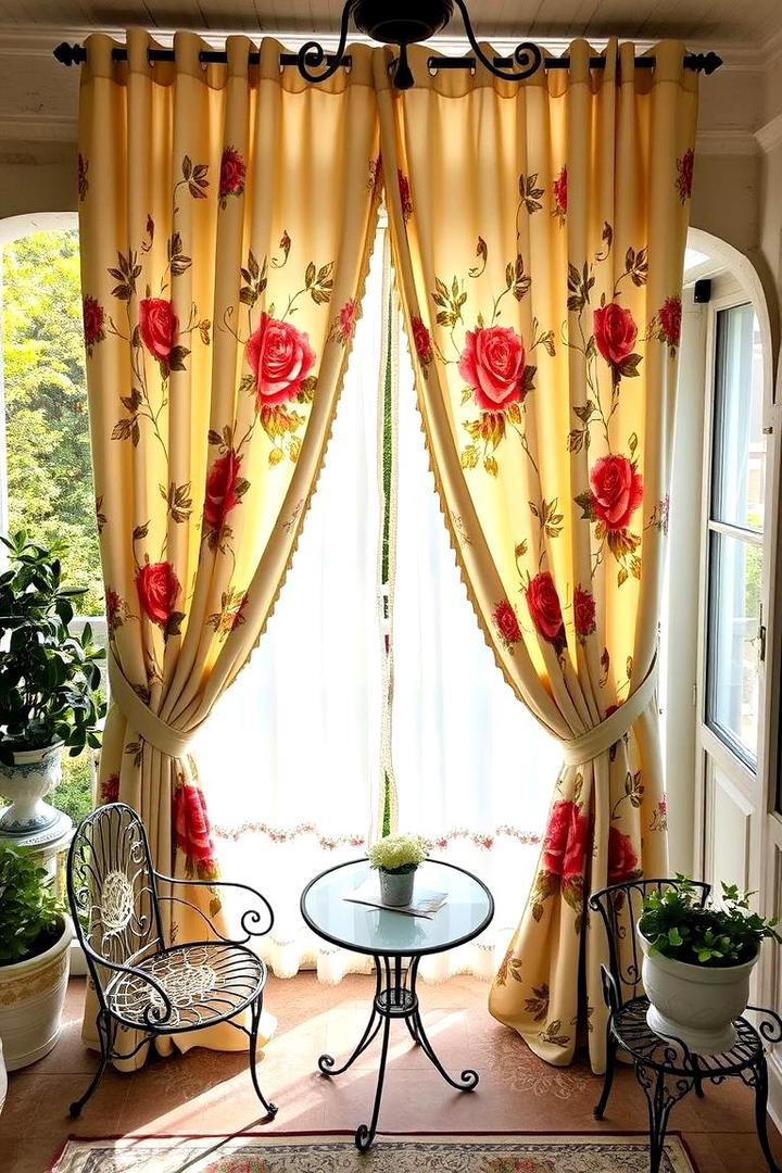 Vintage Floral Designs - 30 Patio Curtain Ideas