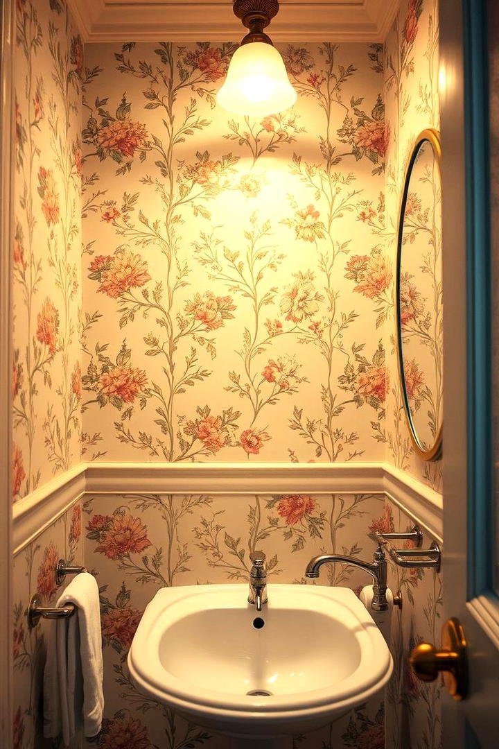 Vintage Floral Designs - 21 Bathroom Wallpaper Ideas