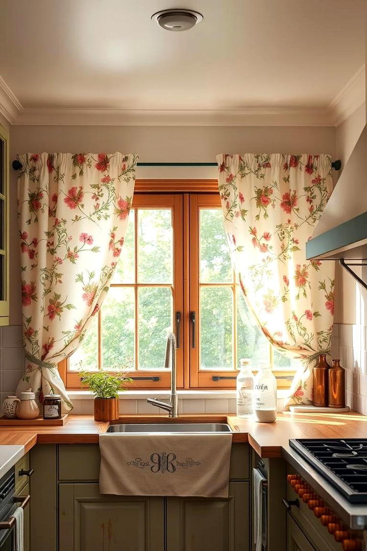 Vintage Floral Patterns - 21 Kitchen Curtain Ideas