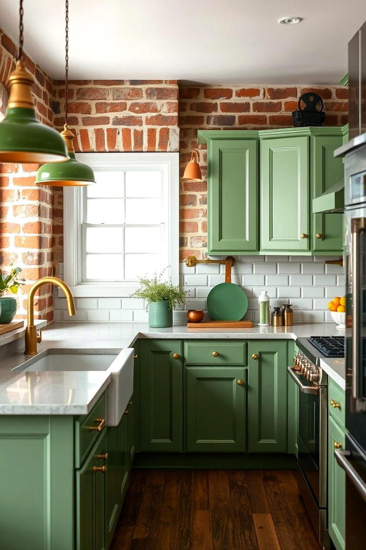 Vintage Green Details - 21 Dark Green Kitchen Ideas