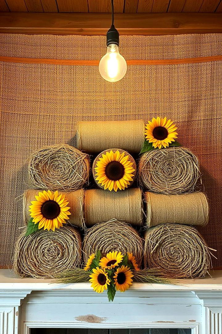 Vintage Hay Bale Decor - 30 Fall Mantel Decor Ideas