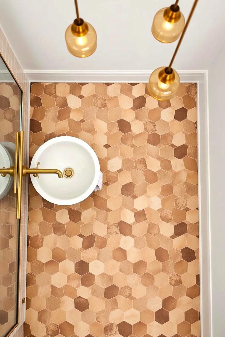 Vintage Hexagonal Tiles - 30 Bathroom Tile Ideas