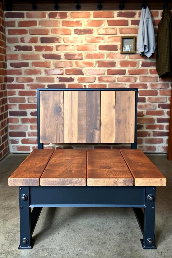 Vintage Industrial Bench - 30 Mudroom Bench Ideas