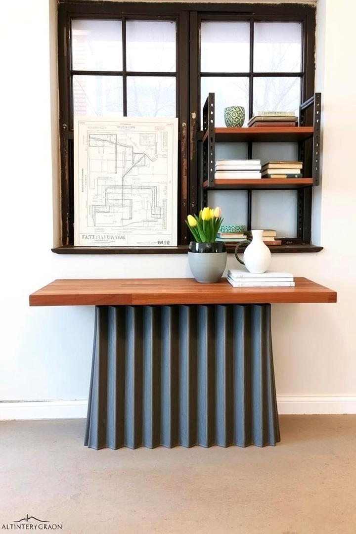 Vintage Industrial Blend - 30 Console Table Decor Ideas