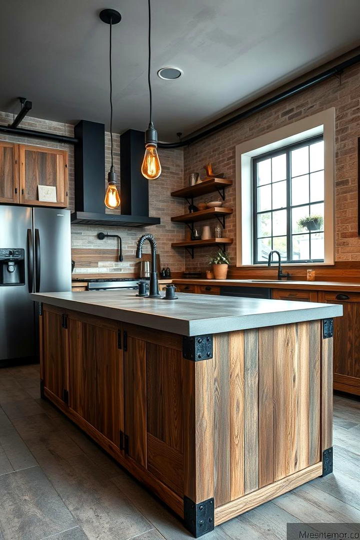 Vintage Industrial Vibe - 30 kitchen island decor ideas