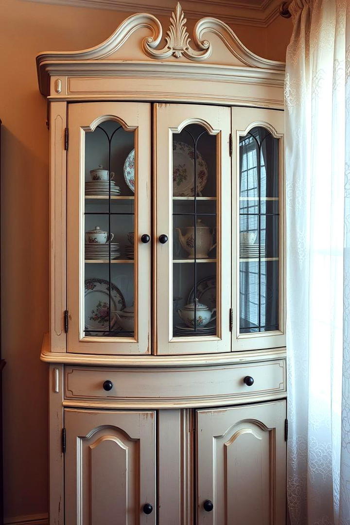 Vintage Inspired Corner Cupboards - 30 Corner Cabinet Ideas