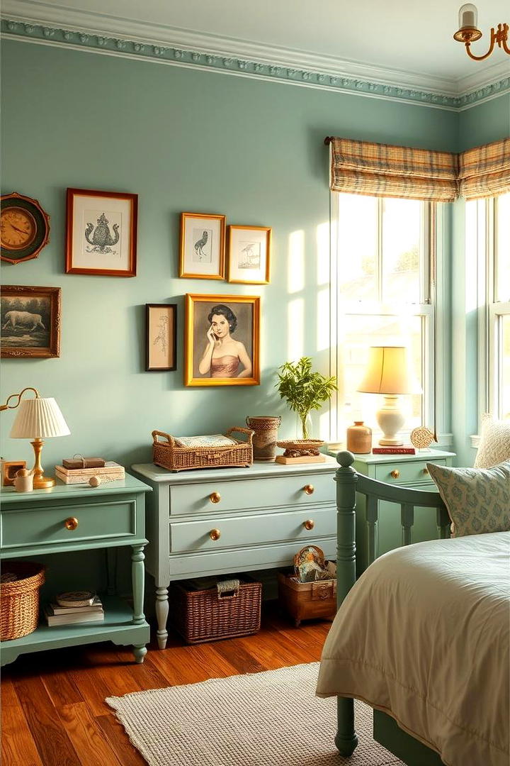 Vintage Inspired Decor Accents - 30 Duck Egg Blue Bedroom Ideas