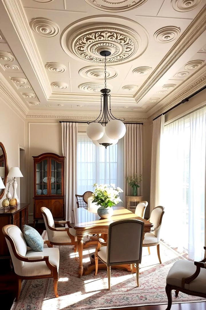 Vintage Inspired Details - 30 Dining Room Ceiling Ideas