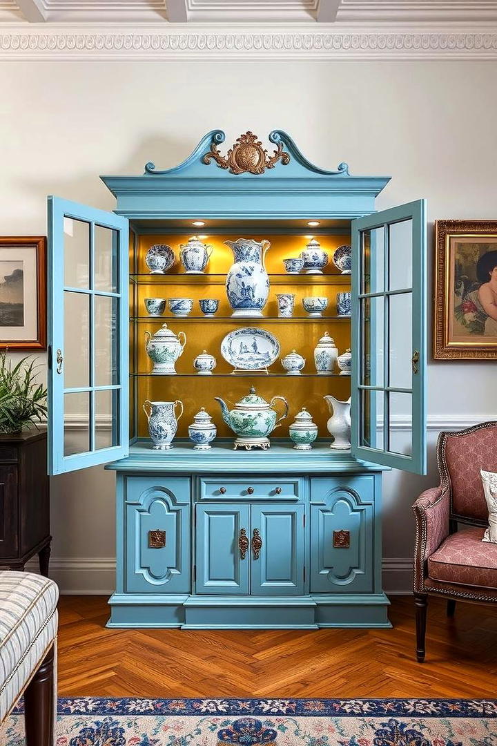 Vintage Inspired Painted Curio Cabinet Look - 30 Painted Furniture Ideas