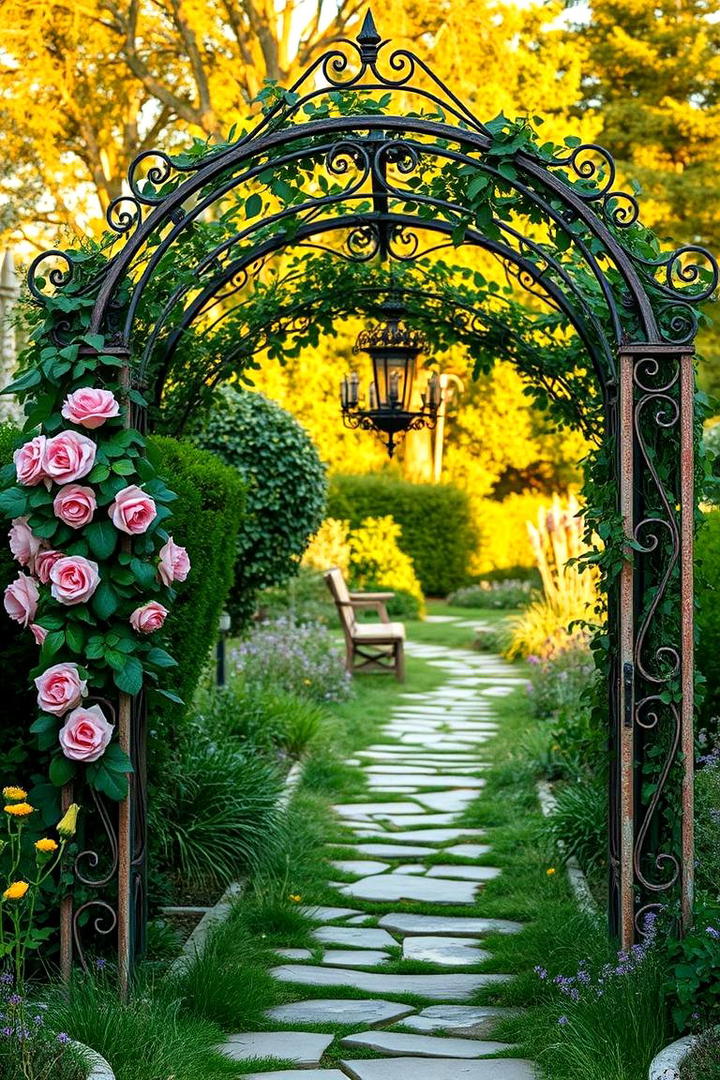 Vintage Iron Garden Arch - 30 Garden Arch Ideas